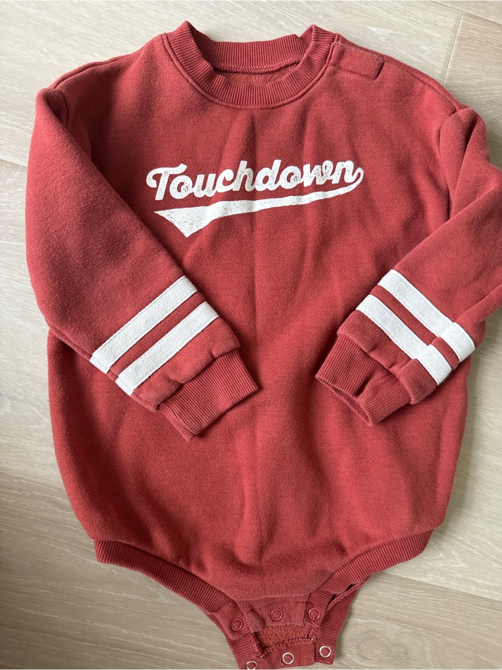 Touchdown Crewneck Bodysuit Sweater - Rust Red
